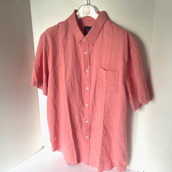 Rails Paros Linen Blend Shirt Mens XL Short Sleeve Pink Button-Up Lightweight - Picture 4 of 6